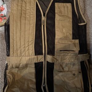 Bob Allen Shooting Vest Mesh Hunting Trap Skeet Tan Multi Pocket Men’s